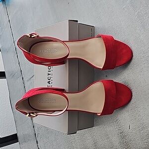 Kenneth Cole Reaction Red Holly Suede Sandals - Never Worn- New with box